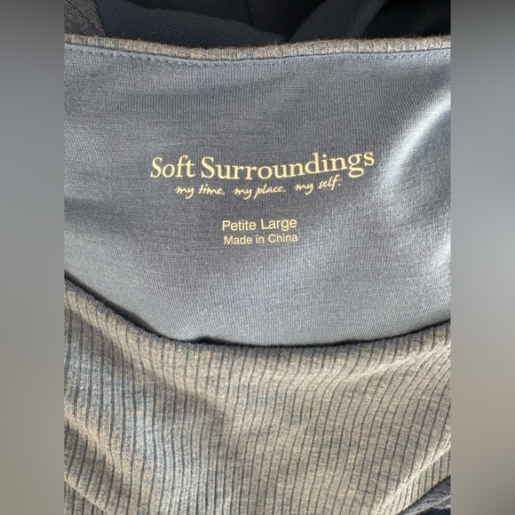 Soft Surroundings Sleeveless Color Block Ribbed Maxi Dress Blue Petite Large - Picture 5 of 8